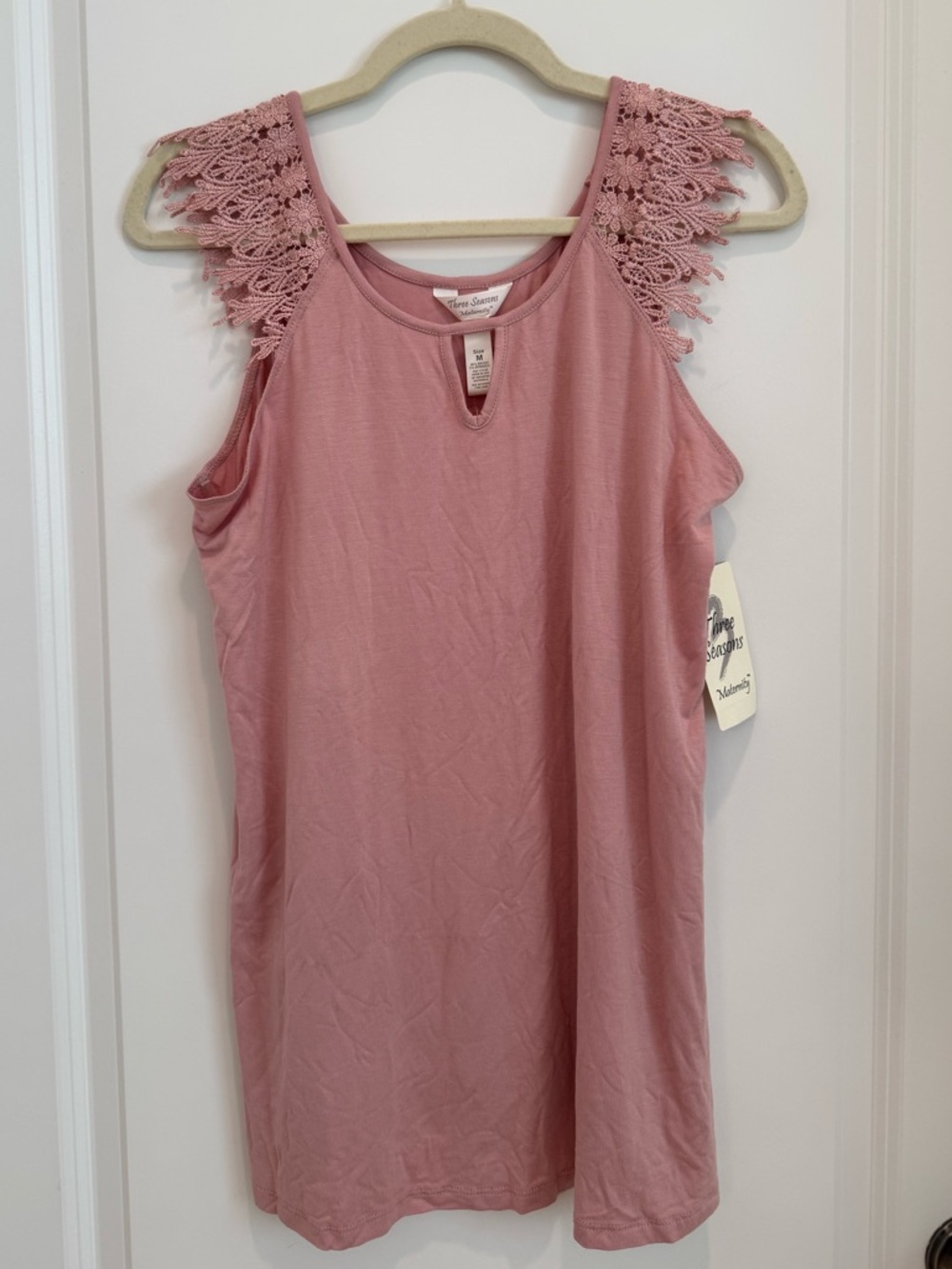 Lace Shoulder Sleeveless Tunic Top - Dusty Rose NWT-Maternity